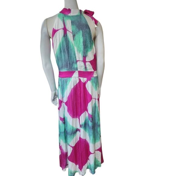 Busayo Collective Tie Dye Side Tie Neckline Dress With Pockets (8) - Picture 8 of 9